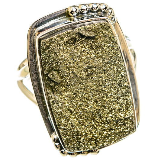 Pyrite Druzy Rings handcrafted by Ana Silver Co - RING80351