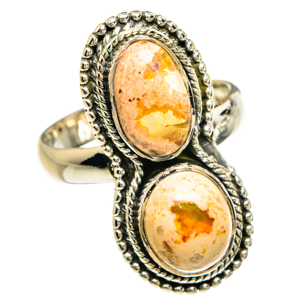 Mexican Fire Opal Rings handcrafted by Ana Silver Co - RING80357