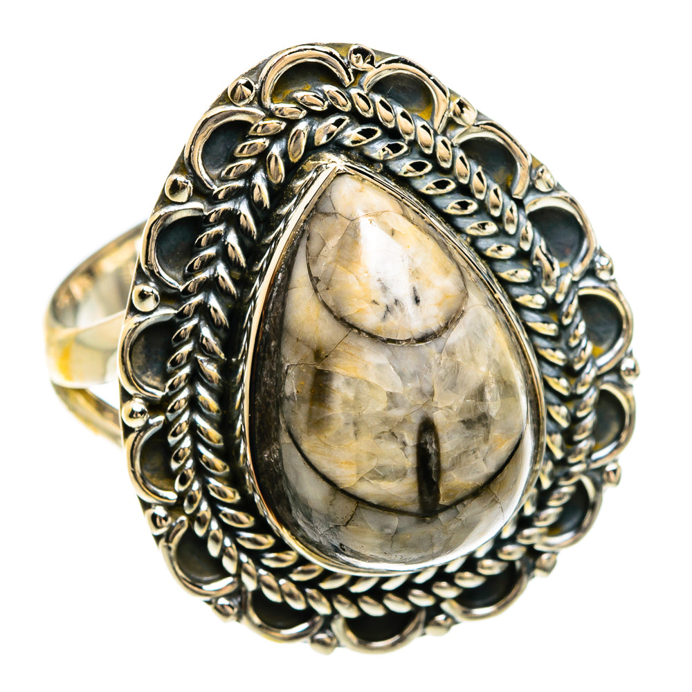 Orthoceras Fossil Rings handcrafted by Ana Silver Co - RING80359