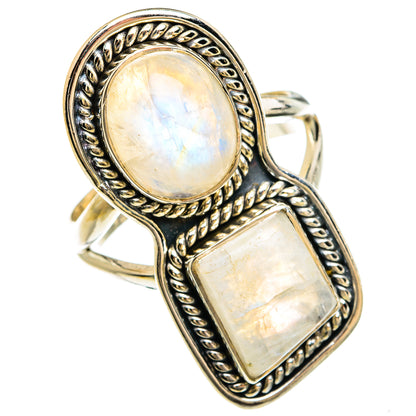 Rainbow Moonstone Rings handcrafted by Ana Silver Co - RING80381