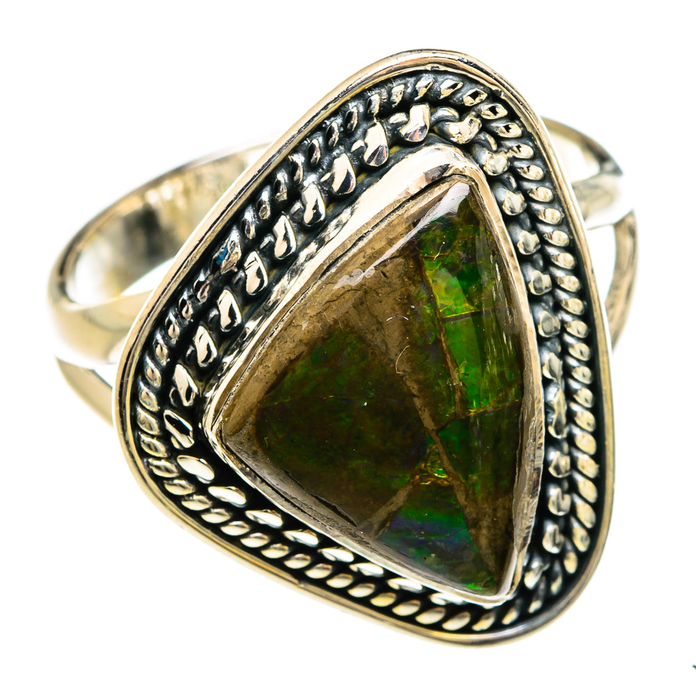 Ammolite Rings handcrafted by Ana Silver Co - RING80394