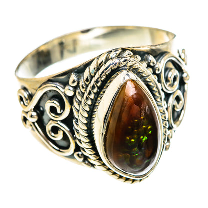 Mexican Fire Agate Rings handcrafted by Ana Silver Co - RING80424