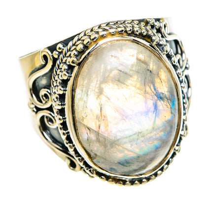 Rainbow Moonstone Rings handcrafted by Ana Silver Co - RING80432