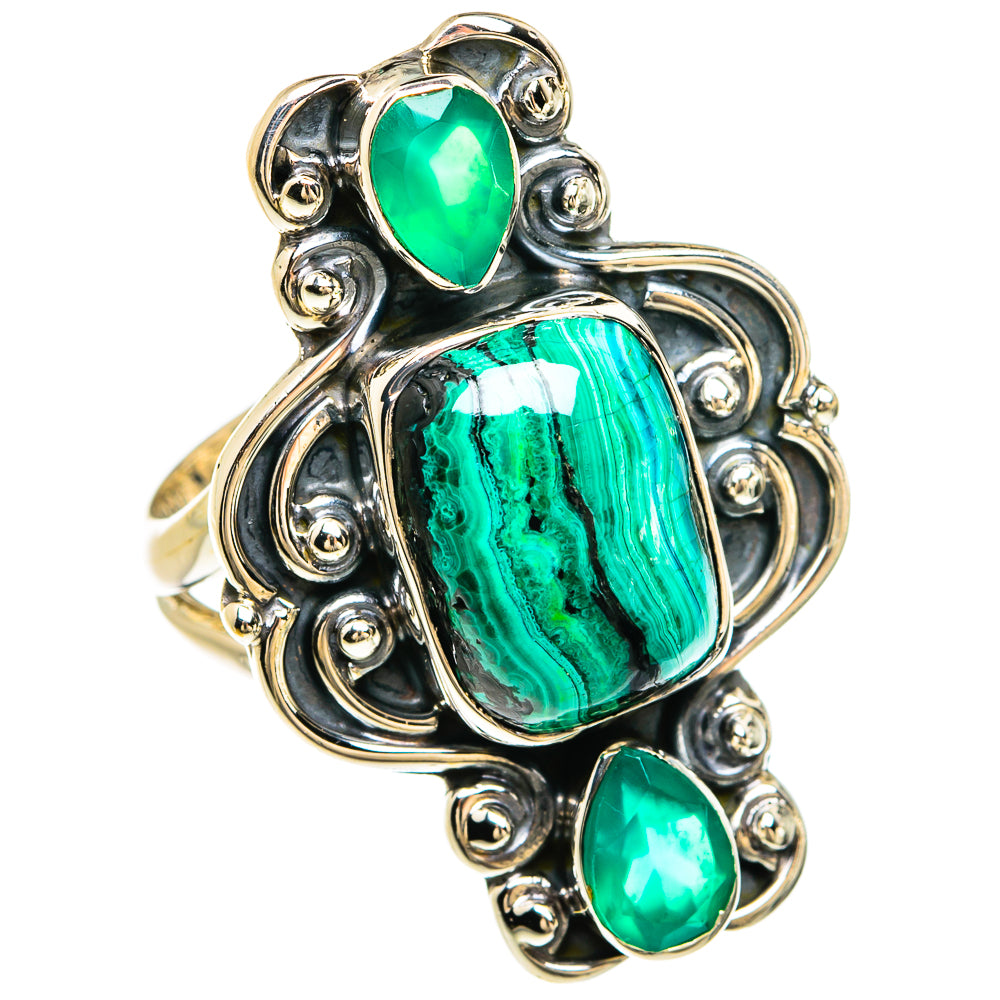 Malachite In Chrysocolla Rings handcrafted by Ana Silver Co - RING80466