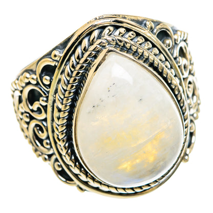 Rainbow Moonstone Rings handcrafted by Ana Silver Co - RING80479