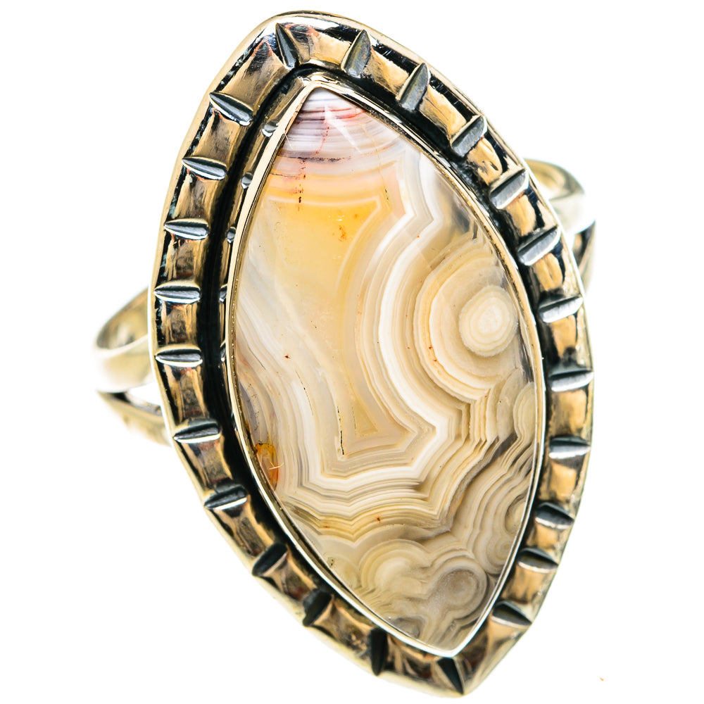 Laguna Lace Agate Rings handcrafted by Ana Silver Co - RING80501