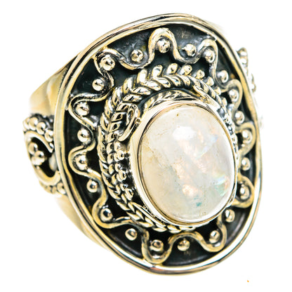 Rainbow Moonstone Rings handcrafted by Ana Silver Co - RING80503
