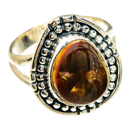 Mexican Fire Agate Rings handcrafted by Ana Silver Co - RING80514