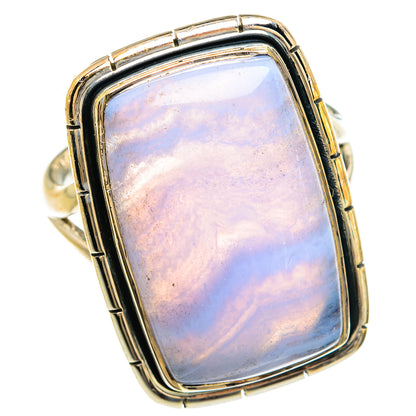 Blue Lace Agate Rings handcrafted by Ana Silver Co - RING80522