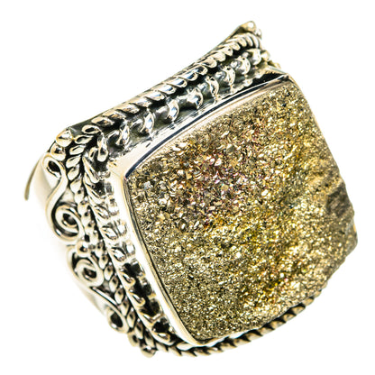 Spectro Pyrite Druzy Rings handcrafted by Ana Silver Co - RING80557