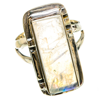 Rainbow Moonstone Rings handcrafted by Ana Silver Co - RING80559