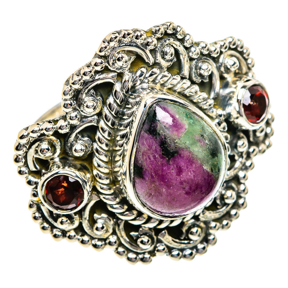 Ruby Zoisite Rings handcrafted by Ana Silver Co - RING80600