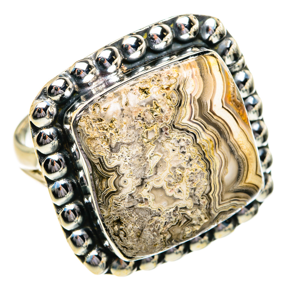 Laguna Lace Agate Rings handcrafted by Ana Silver Co - RING80692