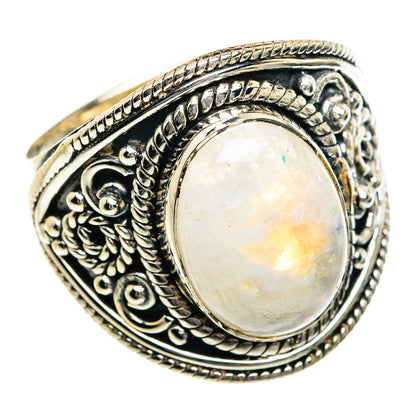 Rainbow Moonstone Rings handcrafted by Ana Silver Co - RING80693