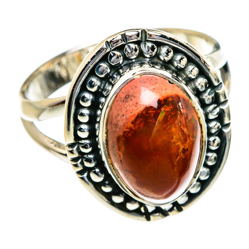 Mexican Fire Opal Rings handcrafted by Ana Silver Co - RING80696