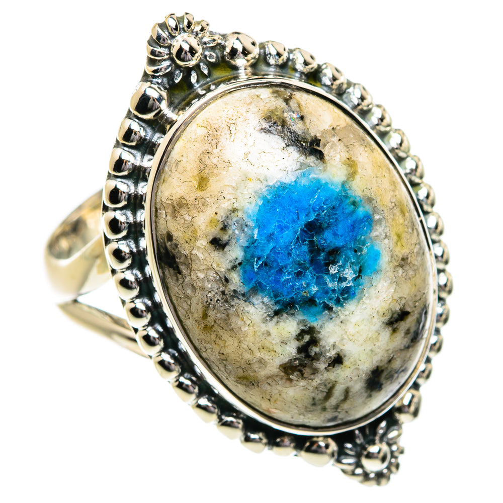 K2 Blue Azurite Rings handcrafted by Ana Silver Co - RING80698