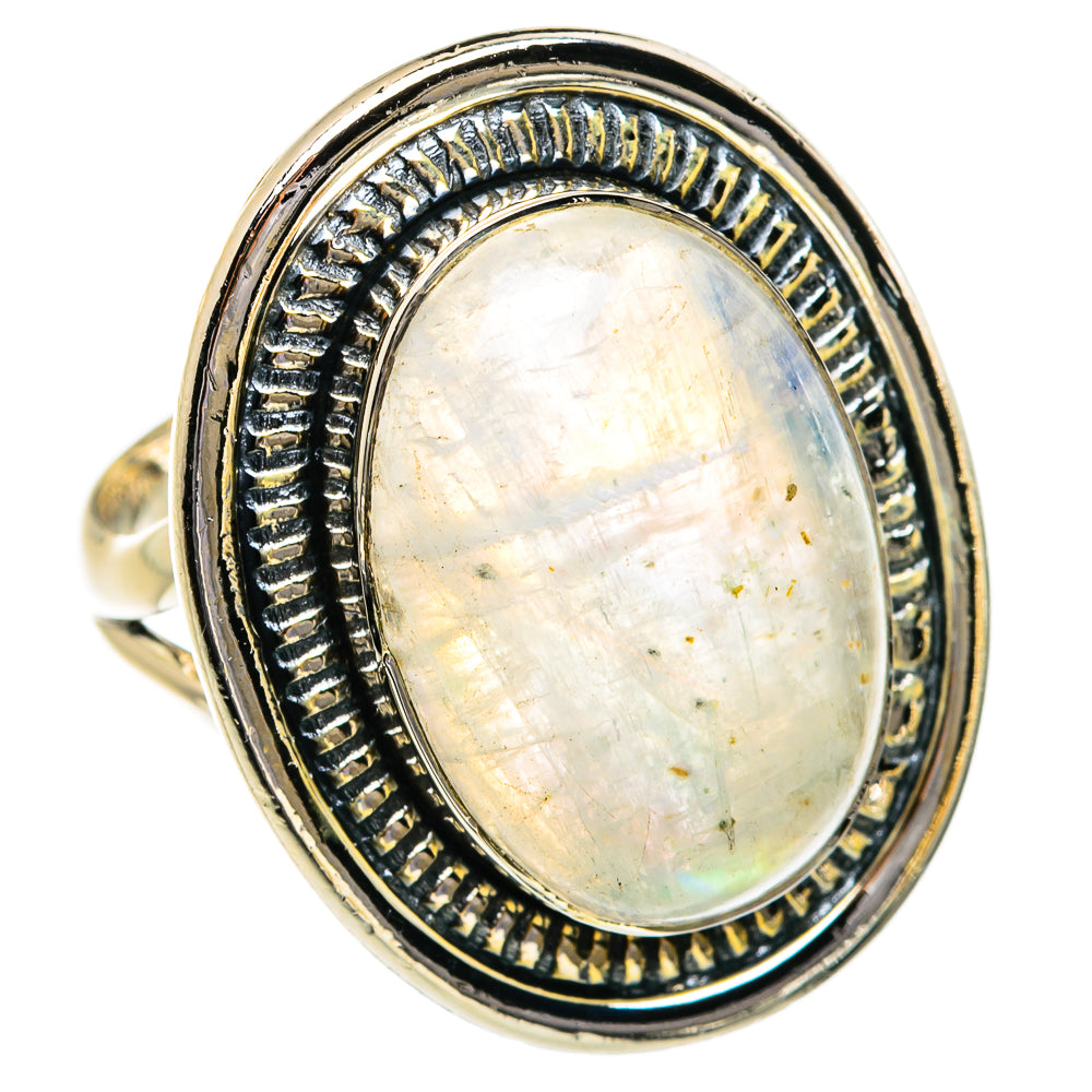 Rainbow Moonstone Rings handcrafted by Ana Silver Co - RING80719