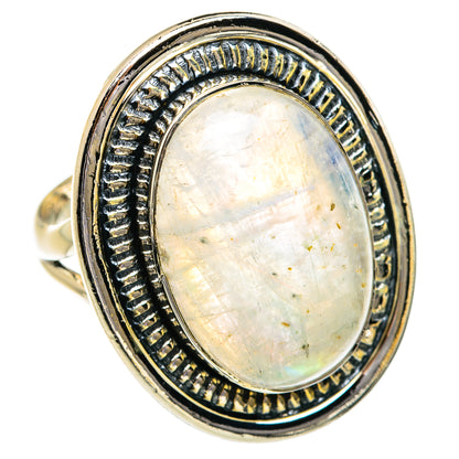 Rainbow Moonstone Rings handcrafted by Ana Silver Co - RING80719