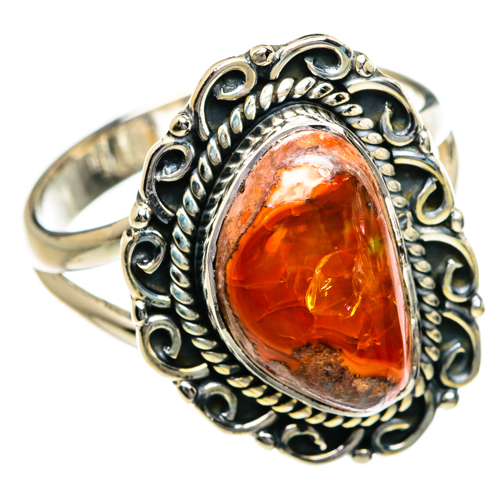 Mexican Fire Opal Rings handcrafted by Ana Silver Co - RING80722