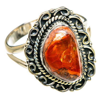 Mexican Fire Opal Rings handcrafted by Ana Silver Co - RING80722