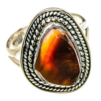 Mexican Fire Agate Rings handcrafted by Ana Silver Co - RING80760