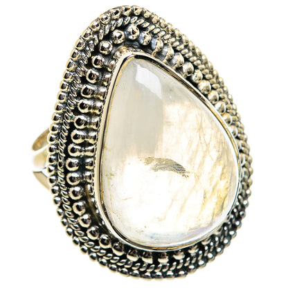 Rainbow Moonstone Rings handcrafted by Ana Silver Co - RING80800