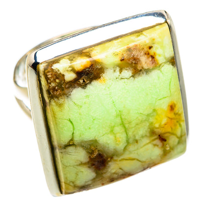 Lemon Chrysoprase Rings handcrafted by Ana Silver Co - RING80807