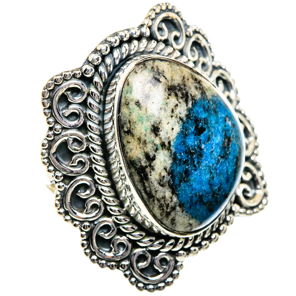 K2 Blue Azurite Rings handcrafted by Ana Silver Co - RING80810 - Photo 2