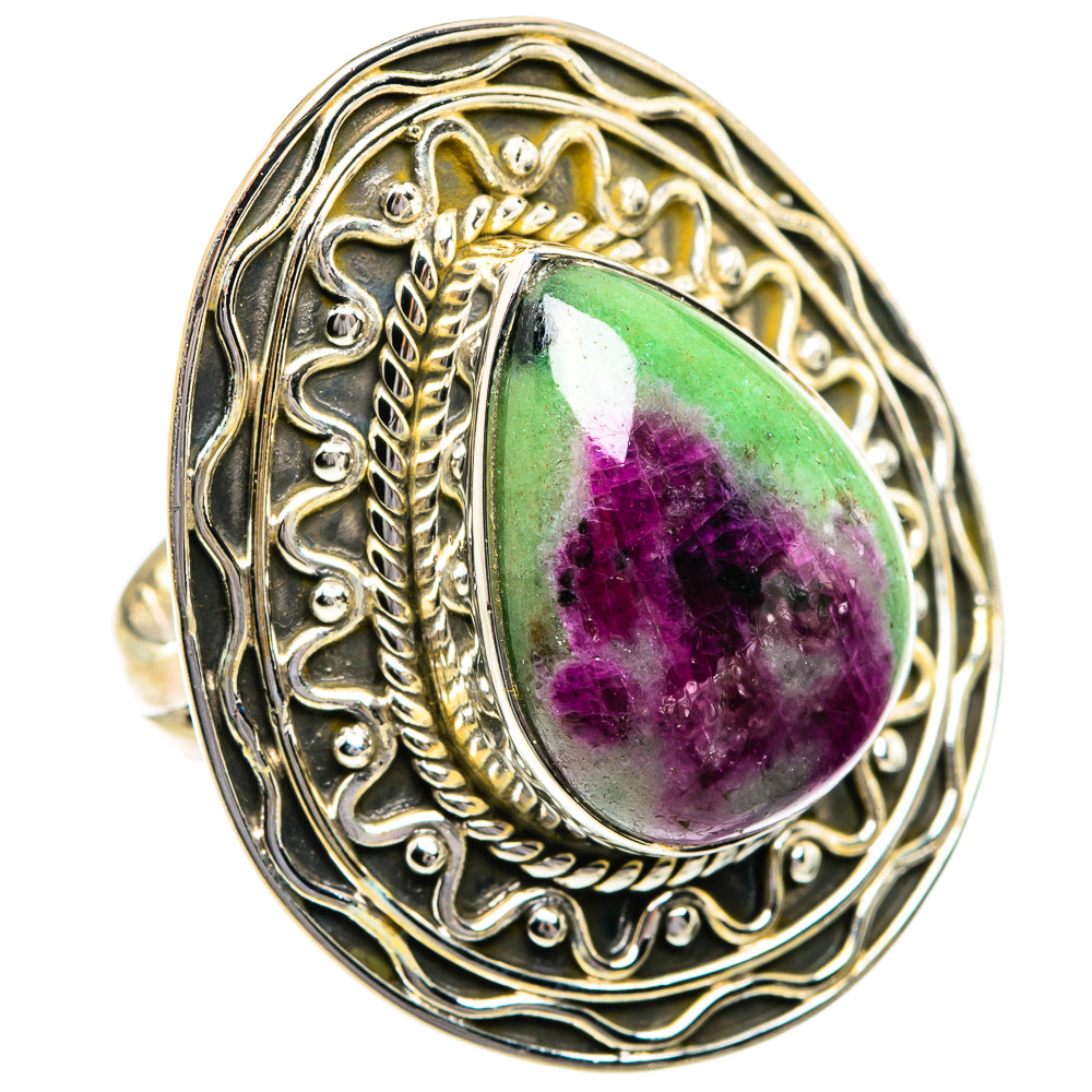 Ruby Zoisite Rings handcrafted by Ana Silver Co - RING80819