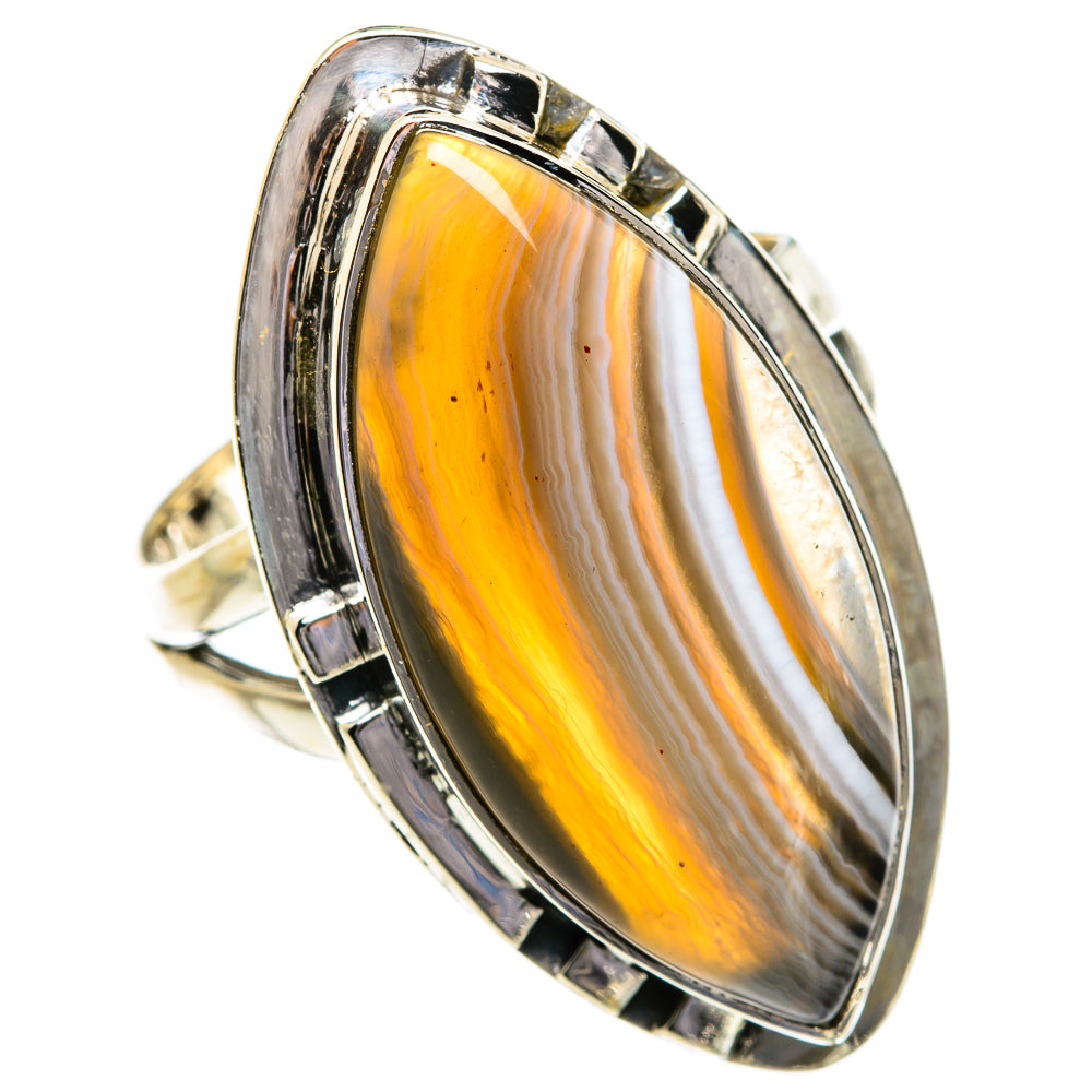 Botswana Agate Rings handcrafted by Ana Silver Co - RING80822