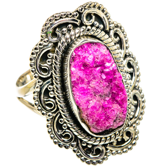 Pink Agate Druzy Rings handcrafted by Ana Silver Co - RING80829