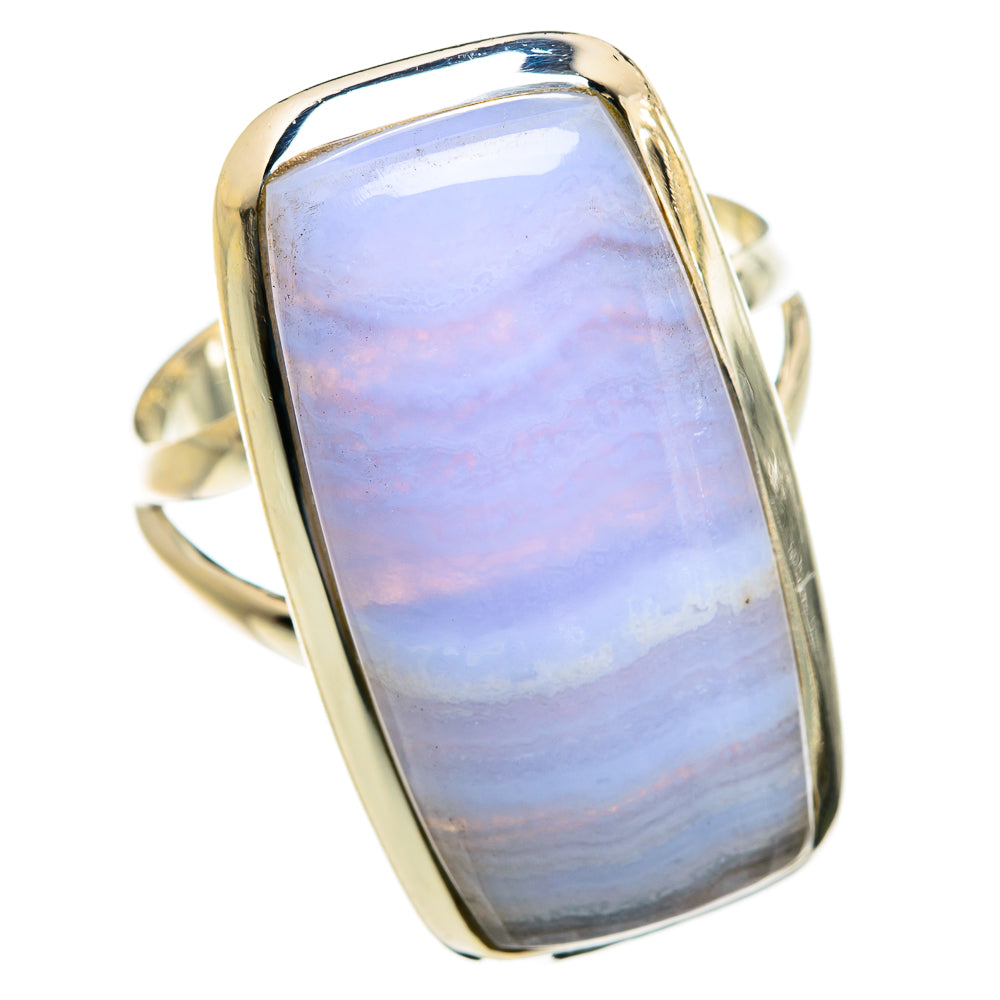Blue Lace Agate Rings handcrafted by Ana Silver Co - RING80838