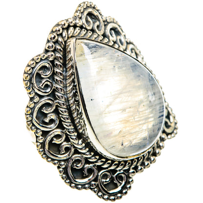 Rainbow Moonstone Rings handcrafted by Ana Silver Co - RING80839