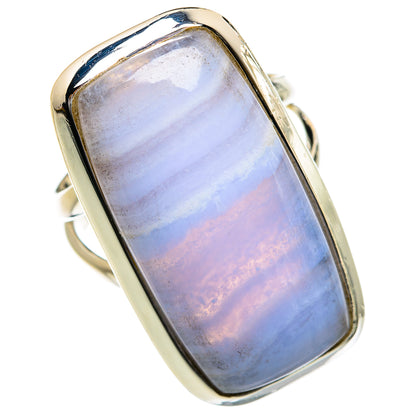 Blue Lace Agate Rings handcrafted by Ana Silver Co - RING80866