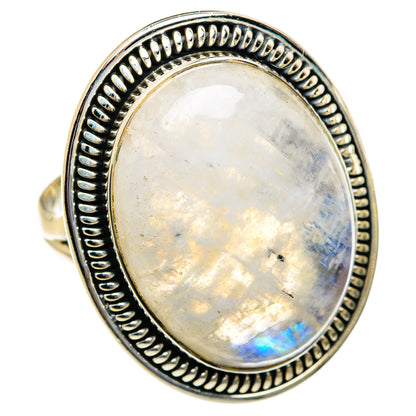 Rainbow Moonstone Rings handcrafted by Ana Silver Co - RING80867