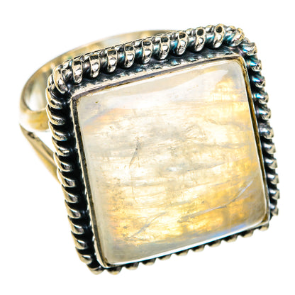 Rainbow Moonstone Rings handcrafted by Ana Silver Co - RING80868