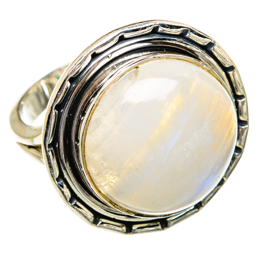 Rainbow Moonstone Rings handcrafted by Ana Silver Co - RING80869