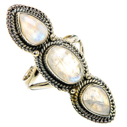 Rainbow Moonstone Rings handcrafted by Ana Silver Co - RING80870