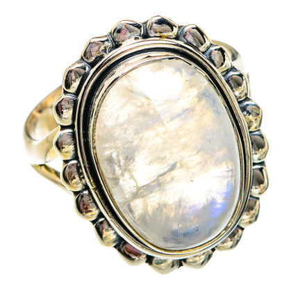 Rainbow Moonstone Rings handcrafted by Ana Silver Co - RING80895