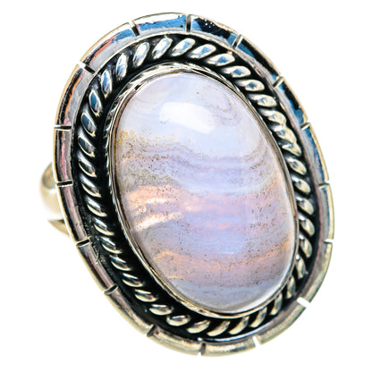 Blue Lace Agate Rings handcrafted by Ana Silver Co - RING80896