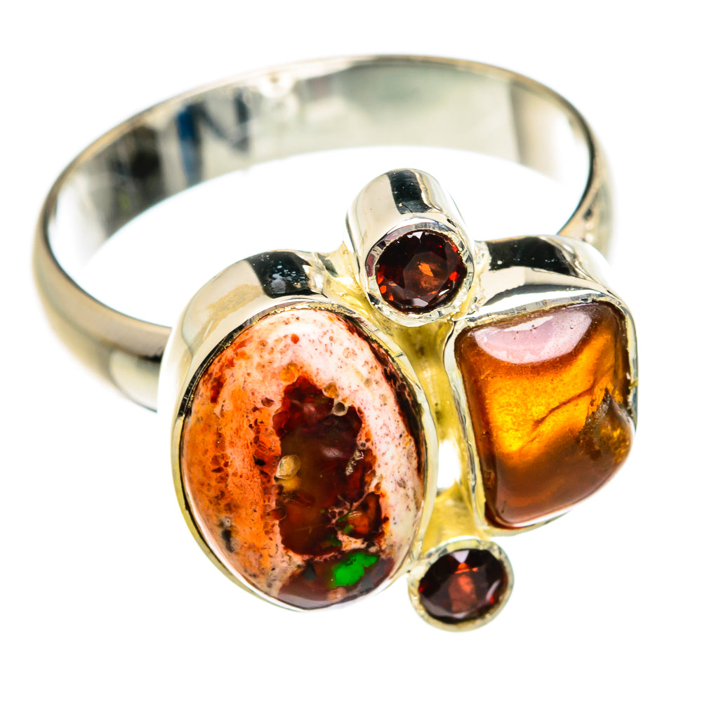 Mexican Fire Opal Rings handcrafted by Ana Silver Co - RING80901