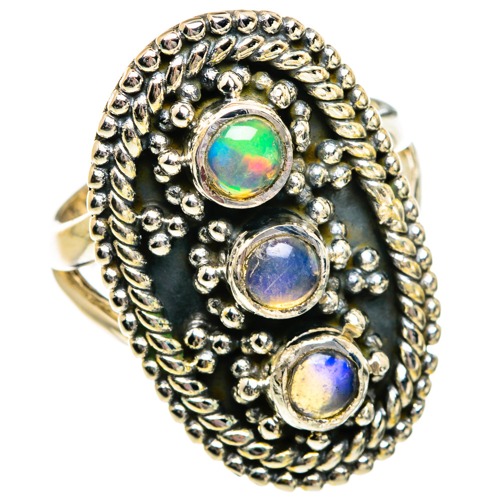Ethiopian Opal Rings handcrafted by Ana Silver Co - RING80902