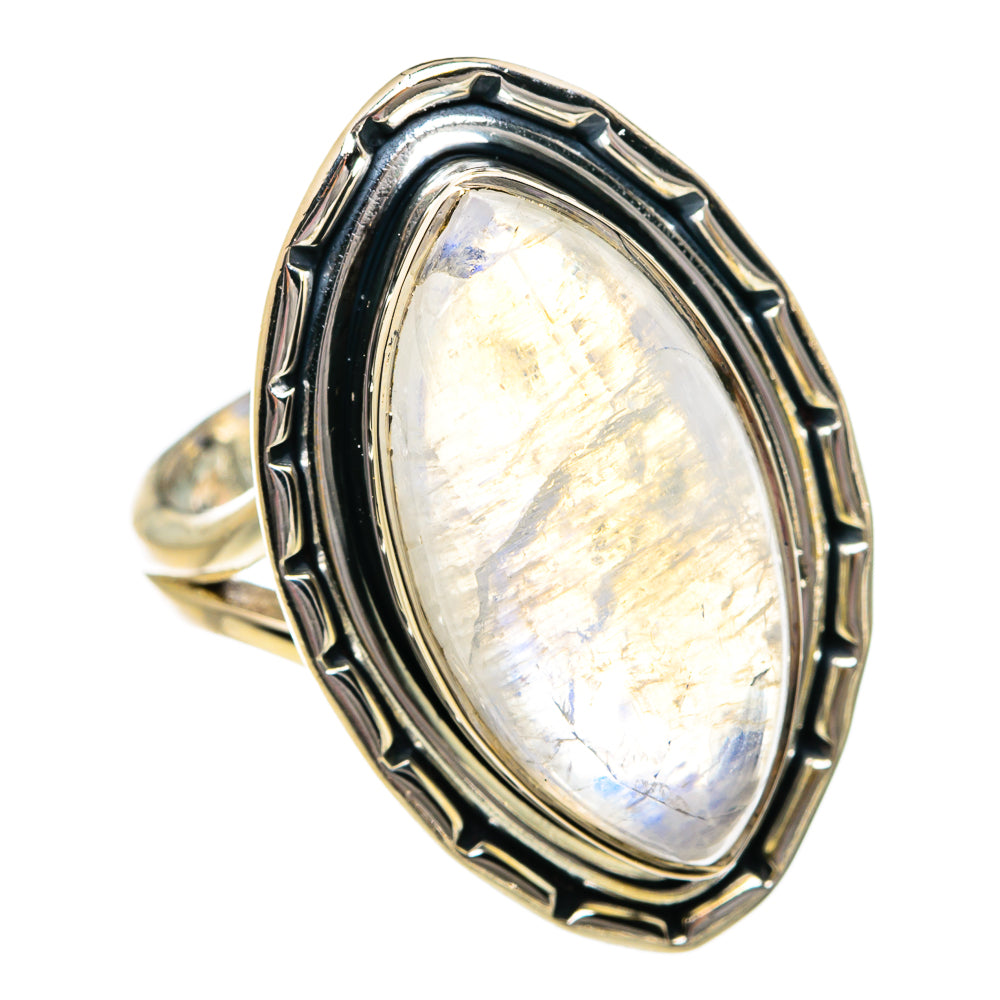 Rainbow Moonstone Rings handcrafted by Ana Silver Co - RING80933