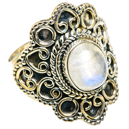 Rainbow Moonstone Rings handcrafted by Ana Silver Co - RING80934
