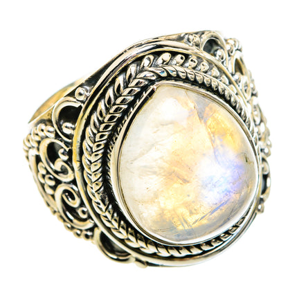 Rainbow Moonstone Rings handcrafted by Ana Silver Co - RING80968