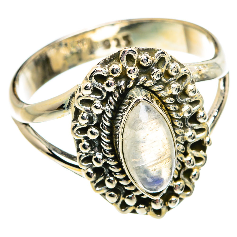 Rainbow Moonstone Rings handcrafted by Ana Silver Co - RING80971