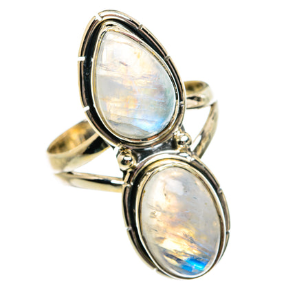 Rainbow Moonstone Rings handcrafted by Ana Silver Co - RING81004