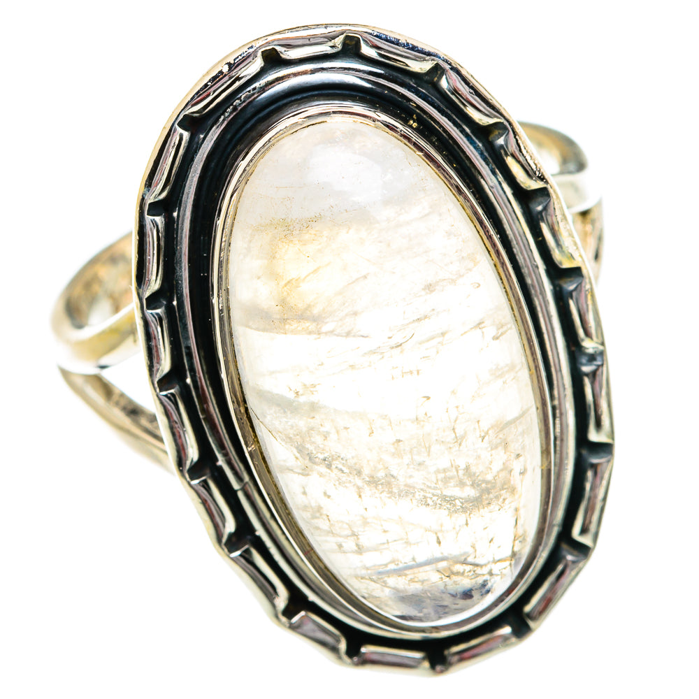 Rainbow Moonstone Rings handcrafted by Ana Silver Co - RING81005