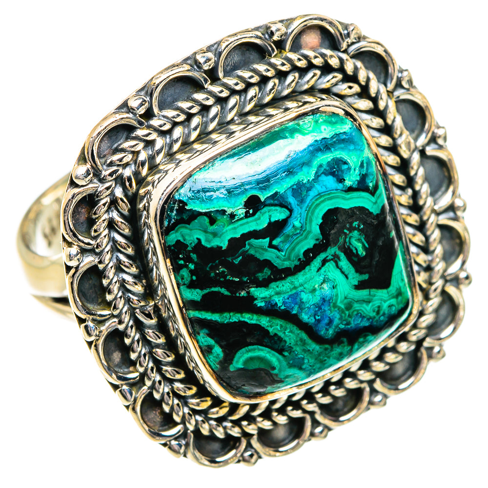 Malachite In Chrysocolla Rings handcrafted by Ana Silver Co - RING81027