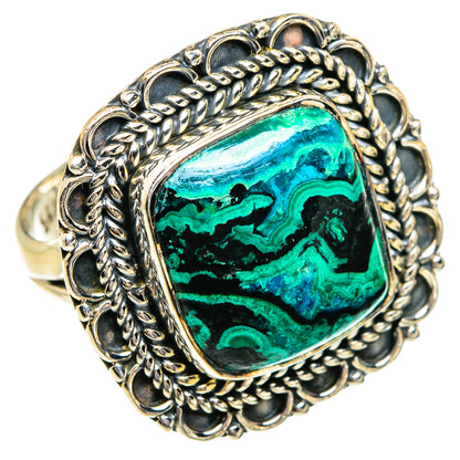 Malachite In Chrysocolla Rings handcrafted by Ana Silver Co - RING81027